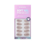 BTArtbox Press On Nails Almond - Soft Gel Fake Nail with Nail Glue, Reusable Opaque Short Stick On Nails in 16 Sizes Nail Kit for Gift Idea, Aurora Cat Eye