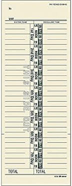 Adams Time Cards, Weekly, 1-Sided, Numbered Days, 3-3/8" x 9", Manila, Green Print, 200-Count (9656-200)