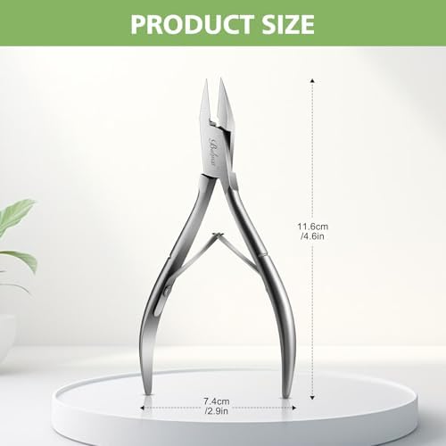 BALUCA Toenail Clippers Straight Blade for Thick Toenails and Ingrown Nails, Professional Stainless Steel Fingernail Toenail Clippers Trimmers for Seniors, Men and Adult - Sliver