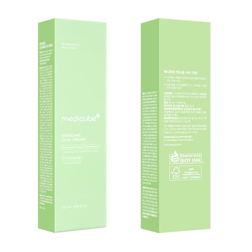 medicube Exosome Cica Tea Tree Cream for Sensitive Skin with Centella Asiatica help reduce redness and breakouts. | Low-irritating, Moisturizing Daily Texture Care | Korean Skincare | 1.7 fl oz