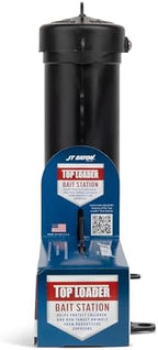 JT Eaton Top Loader® Black Plastic Bait Station with U-Shaped Bait Holder Rods, Screws, Hex Key, Poison, Tamper-Resistant