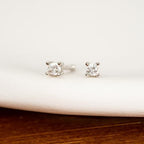 14K Gold Plated 925 Sterling Silver Moissanite Stud Flat Back Earrings for Women 0.06ct-2ct DF Color Brilliant Round Cut Lab Created Diamond Earrings | Jewelry Gifts