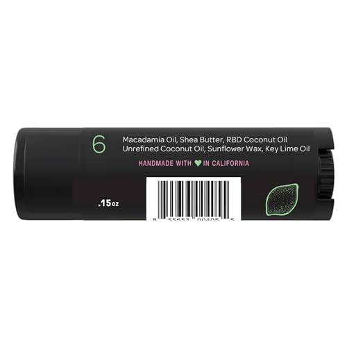 Natural Lip Butter Lip Balm - Key Lime - Pure Enough to Eat - Made With Just 6 Vegan Ingredients - Moisturizing Lip Care for All Day Hydration (3-Pack)