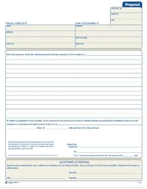 Adams Proposal Book, 2-Part with Carbon, 8.38 x 11.44 Inches, White, 50 Sheets (D8118)