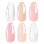 beetles Builder Gel 6 Colors 7 in 1 Strengthener Gel Clear Nude Pink Milky White Hard Gel Nail Extension Gel Rhinestone Gel Nail Glue Art Base Gel Needed
