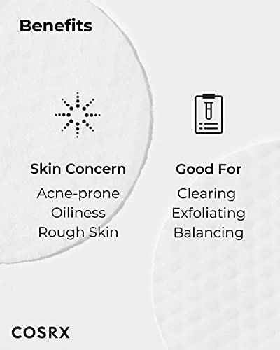 COSRX BHA Toner Pads, 70 Sheets, Exfoliating Pads for Dead Skin & Blackheads, Minimize Pores, Prevent Breakouts, Improve Skin Texture, Korean Skin Care