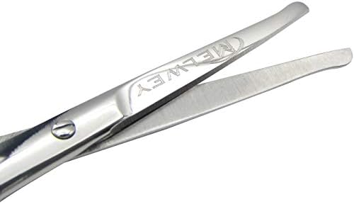 Rounded Stainless Steel Facial Hair Scissors/Safety Scissor for - Nose, Eyebrows, Facial Hair, Eyelashes, Moustache, Beard Trimming, Baby Nail.