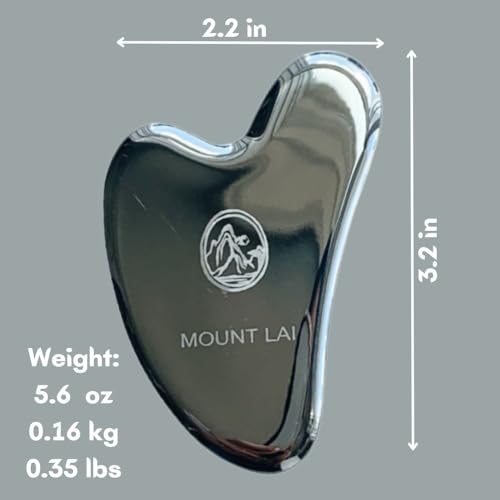 Mount Lai Stainless Steel Gua Sha Facial Tools, Facial Sculptor Skin Care Guasha Tool for Face and Body, Self Care Face Massager to Relieve Muscle Tension and Reduce Puffiness