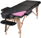 Professional Massage Table Portable Massage Bed for Spa Salon Tattoo Esthetician Lash Reiki, Adjustable Height 84" Long & 500 LBS Load Capacity, Black (2-Section)