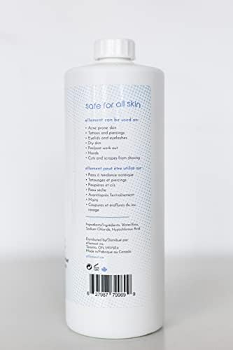 Hypochlorous Acid Spray - 1 L Refill – Acne Prone Skin – Eczema - Tattoo Aftercare – Piercing Aftercare – Saline Toner – Facial Cleanser – Lash Cleanser - All Natural Face and Skin Spray - e11ement