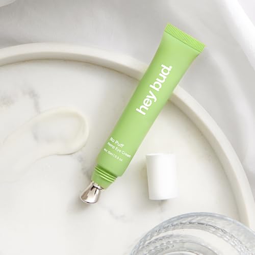Hey Bud Skincare No Puff, Hemp Eye Cream, Reduces Fine Lines, Puffiness, and Brightens Eyes, Works to Hydrate and Protect Your Skin (0.5 oz)
