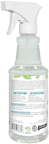 Mighty Mint Glass Cleaner, Non-Toxic, Ammonia-Free, Streak-Free Spray for Windows, Screens, Stovetop, Bathroom, Natural Peppermint Scent, 16oz