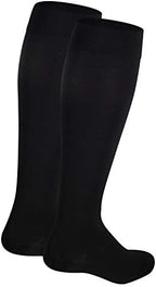 NuVein Medical Compression Stockings, 20-30 mmHg Support for Women & Men, Knee Length, Closed Toe, Black, Medium