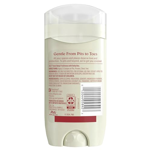 Old Spice Whole Body Deodorant for Men, Total Body Deodorant, Vanilla + Shea, Aluminum Free Deodorant Stick for 24/7 Freshness // Dermatologist Tested Whole Body Deodorant, 3.0 oz