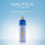 Nautica Voyage Deo Body Spray 6 fl oz (Pack of 1), Notes of Apple, Cedarwood, Mimosa, Men's Fragrance, Long Lasting, Everyday Fragrance