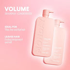 MONDAY HAIRCARE Volume Shampoo + Conditioner Set (2 Pack) 27oz Each for Thin, Fine, and Oily Hair, Made from Coconut Oil, Ginger Extract, & Vitamin E, 100% Recyclable Bottles