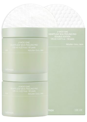 celimax Ji.Woo.Gae Pore+Dark Spot Brightening Pad (40 Pads) + Ji.Woo.Gae Heartleaf BHA Peeling Pad Double Edition (60pads*2) Bundle