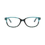 Foster Grant Sofia Vergara x Women's Alicia Reading Glasses Rectangular, Crystal Teal, 50 mm + 2.5