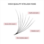 500 Promades Eyelash Fans| 5D-20D, 0.03-0.05-0.07 Thickness, C/CC/D Curls, 8-18mm| Volume Lash Extensions Premade Lash Fans Pro Pre Made False Eyelashes Pestañas Pelo A Pelo(9D-0.07-C-15)