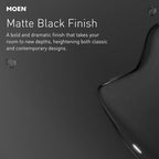 Moen Beric Matte Black Modern One-Handle Single Hole Bathroom Faucet with Drain Assembly and Optional Deckplate for Your Bath Sink, 84774BL