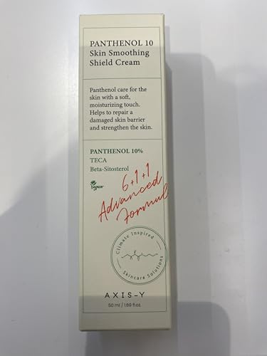 AXIS-Y Panthenol 10 Skin Smoothing Shield Cream - Daily Facial Moisturizer Barrier Cream for Long Lasting Hydration & Soothing - Vegan Korean Skin Care Face Lotion for All Skin Types - 1.69 fl. oz.