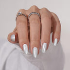 BTArtbox Press On Nails Short - Pearl White Oval Round Press on Nails for Women, Natural Stick on Nails with Glue, Glossy Glue On Nails in 15 Sizes - 30 Nail Kit, A Hidden Gem