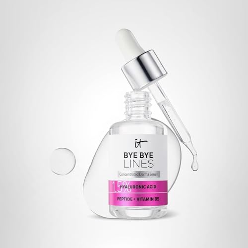 IT Cosmetics Bye Bye Lines Hyaluronic Acid Serum for Face - Hydrating Anti-Aging Facial Serum With Peptide & Vitamin B5, Visibly Plumps Skin, Smooths Look of Fine Lines, For All Skin Types - 1 fl oz