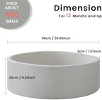 Ball Pit for Toddlers 35.43''x11.81 Baby Ball Pits Soft Memory Foam Ball Pit Round Kids Ball Pit Indoor Game Kids Play Ball Pool Ideal Gift for Girls and Boys (Grey, NO Balls)