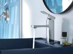 Moen Revyl Chrome One-Handle Single Hole Modern Bathroom Sink Faucet with Optional Deckplate and Spring Loaded Drain Assembly, 84771