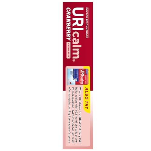 Uricalm Cranberry,Daily Dietary Supplement Chewable with D-Mannose,Berry,60 Count (Pack of 2)
