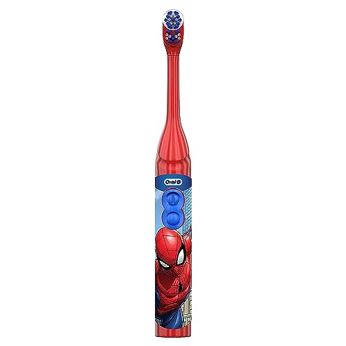 Oral-B Kid's Battery Toothbrush Featuring Marvel's Spiderman, Soft Bristles, for Kids 3+ (Pack of 2)