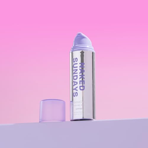 Naked Sundays CabanaClear SPF 50 Water Gel Serum - Daily Lightweight & Hydrating SPF Sunscreen Hyaluronic Acid & Vitamin E, Broad Spectrum, Oil-Free, Silicone Free, Fragrance-Free for All Skin Types
