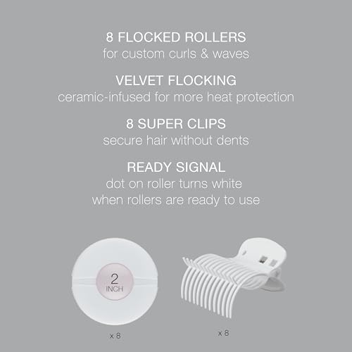 Conair Hot Rollers Hair Curlers for Long, Medium and All Hair | Heated Rollers with Hair Roller Clips Included | 2-inch Rollers | Amazon Exclusive