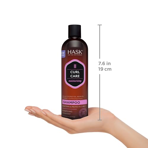 HASK CURL CARE Shampoo + Conditioner Set Coconut and Argan Oil, for Curly Hair Types, Vegan, Color Safe, Gluten-Free, Sulfate-Free, Paraben-Free, Cruelty-Free - 1 Shampoo and 1 Conditioner
