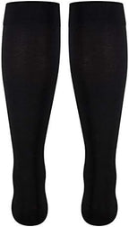 NuVein Medical Compression Stockings, 20-30 mmHg Support for Women & Men, Knee Length, Open Toe, Black, Large