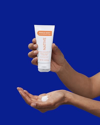 Native Whole Body Deodorant Cream Contains Naturally Derived Ingredients, Deodorant for Women & Men | 72 Hour Odor Protection, Aluminum Free with Coconut Oil and Shea Butter | Sweet Peach & Nectar