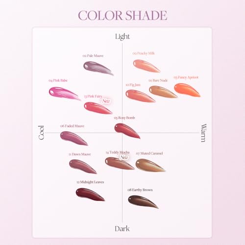 Heart Percent Dote On Mood One Way Glowy Tint, Glass-like High Shine Glossy Finish w/Long-Lasting Luminous Color Lip Stain for Glowy Look, #10.Fig Jam