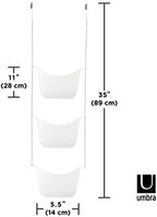 Umbra 022360-670 Bask, White Hanging Shower Caddy, Bathroom Storage and Organizer for Shampoo, Conditioner, Bath Supplies and Accessories, 11-1/4" x 5-1/4" x 36-1/2" h