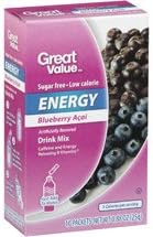 Great Value Energy Drink Mix Variety Bundle, 0.88-1.13 oz box with 10 Drink Packets (Pack of 4) includes 1-Box Blueberry Acai + 1-Box Wild Strawberry + 1-Box Dragon Fruit + 1-Box Pomegranate Lemonade