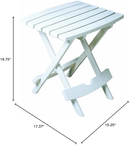 Adams Manufacturing, White 8500-48-3700 Plastic Quik-Fold Side Table