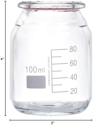 Lab Media Storage Round Bottles Graduated Glass Container GL45 Screw Cap Leakproof Multi-Purpose for Scientific | pack of 20 (Orange,100ml)