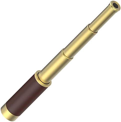 Pirate 25x30 High Powered Zoomable Collapsible Monocular Brass Spyglass Handheld Waterproof Telescope for Bird Watching Hunting Hiking Travelling