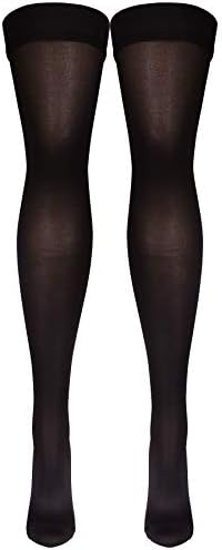 Truform Women's Compression Stockings, 20-30 mmHg, Thigh High Length, Closed Toe, Opaque, Black, X-Large