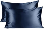 Yanibest Satin Pillowcase, Silk Pillow Cases for Hair and Skin with Zipper, Standard Pillow Cases Set of 2 for 20"x26", Exquisite Packaging for Women Men