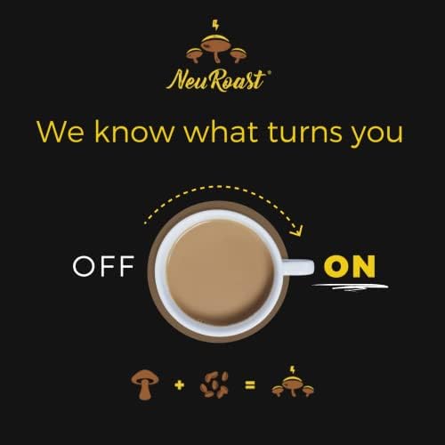 Decaf Instant Mushroom Coffee by NeuRoast | Low Acid, Smooth Taste | Enhanced Energy & Focus with Five Superfood Mushrooms | Supports Cognitive Health