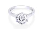 Finecreation USA 2ct Round Cut Lab Created Diamond Solitaire Engagement Ring, Sterling Silver 925 (pink, 6)