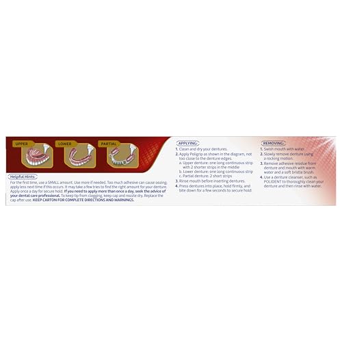 Poligrip Power Max Power Hold Plus Seal Denture Adhesive Cream for Secure Hold and Food Sealing, Flavourless - 2.2 oz (62.3 g) (Pack of 4)