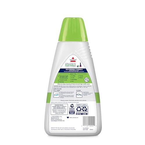 Bissell Simply Spot & Stain Portable Carpet Cleaner Formula,32 oz,3368,(Pack of 2)