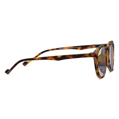 Peepers by PeeperSpecs Brain Trust Round Reading Glasses, Tortoise, 47 + 1.75