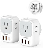 UK Adapters for Travel, TESSAN US to UK Ireland Plug Adapter 20W, Foldable Power Adaptor with 4 Outlets 3 USB(PD 20W 1 USB C) Charger, Type G for USA to Scotland London England HongKong Dubai Irish